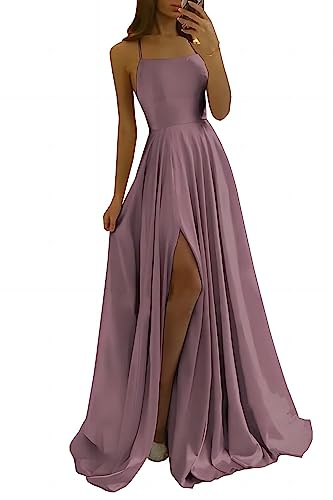 xxxiticat Eleganta långa balklänningar för kvinnor, satin, A-linje, bröllopsklänning, aftonklänningar, sexig halterneck, spaghetti, brudklänning, lång, prinsessa, brudtärneklänning, XS