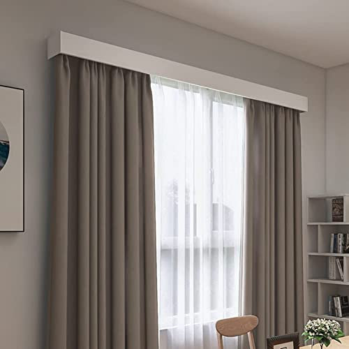 TIPIACE, Binario per tenda 3 in 1 con guide doppie e mantovana, per soggiorno e camera da letto, dimensioni personalizzabili (bianco, lunghezza 250 cm)
