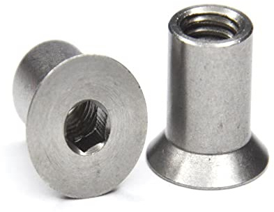 Hülsenmutter M3 x 7 | Senkkopf mit Innensechskant | 25 Stück | Edelstahl A1 VA | rostfreie Verbindungsmutter für Möbelbau & Metallbau | norm-genau®