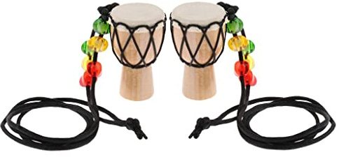 Holz Mini Classic Drummer Djembe Percussion African Hand Drum Anhänger A 5cm