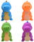 APDDHJ 4pcs Dinosaur Study and Work Decompression Toys Children's Creative Cup Fidget Decompression Sensory Squishes Toy Anxiety Relief Brain Development Toy Flip Animal Stress Balls for Adults Kids