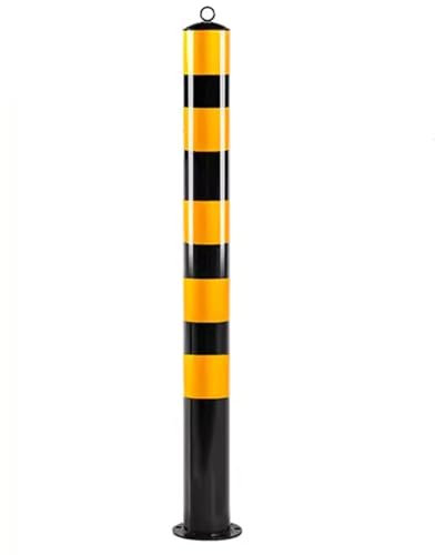 ErdBar parkplatzsperre Sicherheitspoller, Parksperre aus Stahl mit 4 Ankerbolzen, Parksperren-Pollerpfosten mit reflektierendem Band (1 Stück)(39.3 * 4.48 * 6.5in)