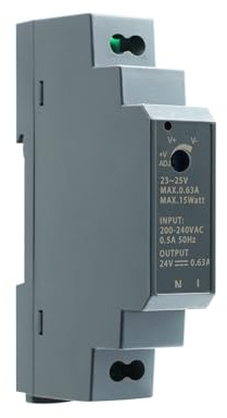 AGOTD Hutschienen Netzteil 15W, 24V, 0,63A (Input 200-240 V AC 50/60 Hz) DIN Rail Netzteil 24 V Trafo für Hutschienen