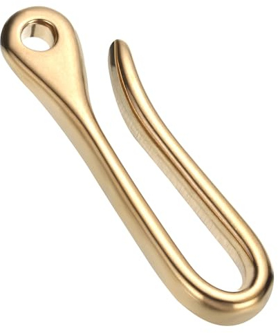 PATIKIL 2.8 Inch Fish Hook Keychain, Solid Brass U Hook Keychain Pocket Clip Belt Clip Hook Key Holder for Men Women Keys Wallet Purse