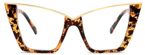 FEISEDY Vintage Katzenauge Blaulichtbrille für Damen Übergröß B0240 | Designer Computerbrille, Blaulichtfilter Nerdbrille