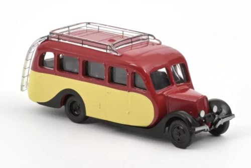 OPO 10 Auto in Miniatura Compatibile con Citroën U23 Autocar 1947 Rosso e Giallo Ho Scala 1:87 Norev - 191099