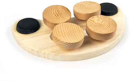 Saunify Cuscino ergonomico per sauna in legno con pietre di basalto riscaldanti - 4 punti poggiatesta per sauna e benessere antiscivolo rilassante