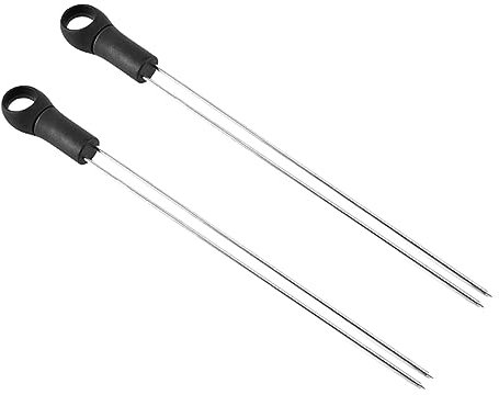 6-teiliges Bbq-fleischspieße-set Edelstahl-bbq-stick Mit Kunststoffgriff Wiederverwendbare Bbq- Zum Grillen Im Freien