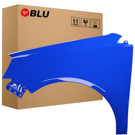 BLU Kotflügel Passend für Volkswagen Polo 9N3 IV 4 LIFT LA5F Links Blau | 2005-2009 | Vorderseite Vorne | Lackiert | Einbaufertig