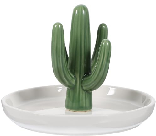 Alipis Porta Anello Di Cactus In Ceramica - Piatto Di Gioielleria Per Vassoio Di Gioielli Per Le Chiavi Del Braccialetto Piatto Merotto Per Gioielli