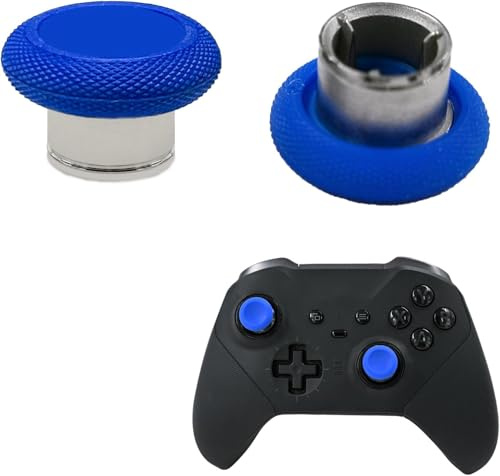 2 Pcs Short Metal Thumbsticks Replacement for Xbox Elite Series 2 Core Controllers, Short Concave Magnetic Analog Joysticks for Xbox Elite Series 2 Core Standard Height Thumbsticks(Blue)