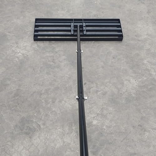 Rastrello per livellamento del prato, da giardino, strumento per livellare il prato, con manico in acciaio inox, per giardino, campo da golf (213x75x25 CM)