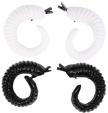SAFIGLE Pairs of Sheep Horn Costume Horns Lamb Ram Sheep Horn Clips Horns Hair Clip Gothic Cosplay Hair Pins Adult Cosplay Hair Clip Made of Horn Coloured Black Plastic