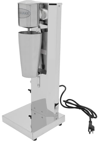 Qussse Milchshake Maschine, 180W Elektrisch Eiweißshaker 650ml Edelstahl Milchshaker Mixer mit 2 Geschwindigkeitsstufen für Herstellung von Milchtee, Milchshakes, Kaffee