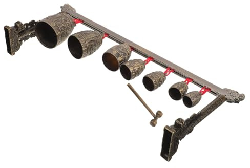 UPKOCH Vintage Chinesisches Klangspiel Aus Zinklegierung Sieben-rundige Bronzeimitat-bells Für Asiatische Musik Klarer Klang Dekoratives Percussion-instrument Und Geschenkidee
