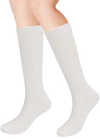 Chaussettes Hautes en Coton pour Femmes Chaussettes Montantes,Chaussettes Hautes à Genoux,Bas en Dentelle Pour Femme,Bas longs et élégants pour femme Pour mariage, fête de la bière, fête folklorique