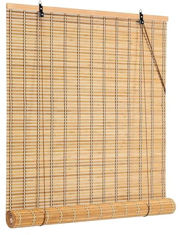 Tende a rullo in bambù per porte, protezione dai raggi UV, tende da patio, facili da installare, tende per esterni, stile romano, per interni/esterni, perfette per privacy e controllo del sole