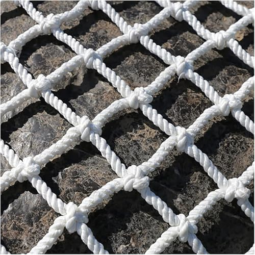 Geländer Sicherheitsnetz Weißes Seilnetz Anti-Fall-Netz Outdoor Kletterseil Outdoor Schaukelnetz, Rope Thick 6mm Mesh 10cm, 1x2m