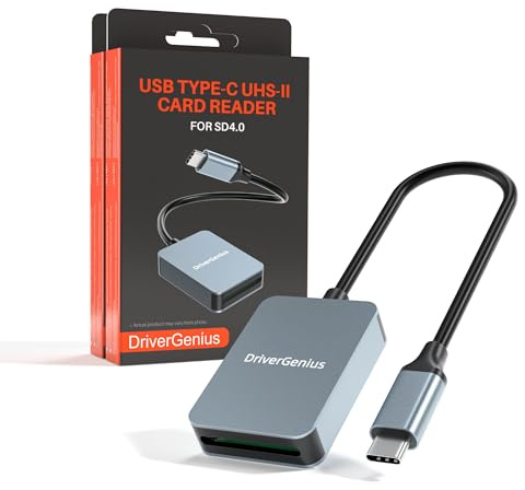 DriverGenius ProRead V9 | Lecteur de Cartes SD UHS-II USB-C – Lecteur Haute Vitesse UHS-II SD4.0 V90 pour SD/SDHC/SDXC, Windows/Mac/iPad Pro, Boîtier Métallique pour Photo, Vidéo & DSLR【Lot de 2】