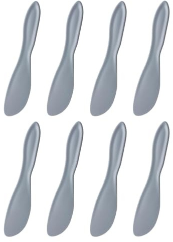 Generisch Plastik Buttermesser Aufstrichmesser für Marmelade Butter Sahne Käse Buttermesser Kunststoff Plastikmesser Antihaft Besteck Rutschfester Buttermessers Kleine (Grey)