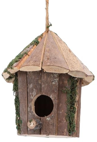 Oreilet Nichoirs en Bois, Nichoir Suspendu extérieur pour Cardinaux avec Protection Anti-prédateurs, Nichoir décoratif pour merles Bleus, pinsons et Cardinaux