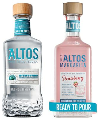 Altos Plata Tequila 70cl & Altos Strawberry Margarita 750ml Ready to Serve Bundle