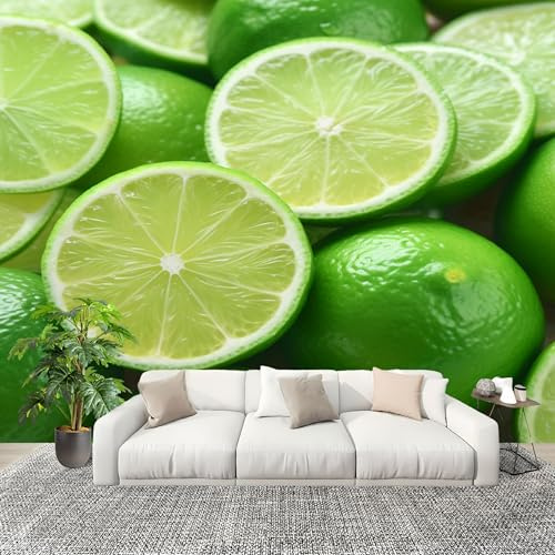 Générique Grande taille Papier Peint de Photo 400x280 cm 3dCitron VertGros Plan Peler Et Coller Papier Peint Panoramique intissé Murale Vert Pour Salon Chambre Enfant Chambre Décoration