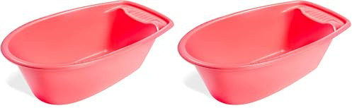 Heless 910Heless Baignoire pour poupée 40,5 x 23 x 13 cm, Bleu,Rose (Lot de 2)