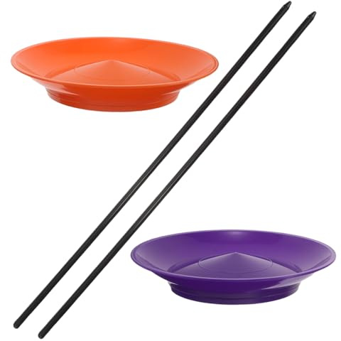 HONITANO 2 Jeux d'assiettes de jonglage avec bâtonnets, disques rotatifs, Accessoires de pour Jeux de fête foraine.
