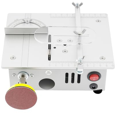 Mini sega circolare da tavolo, 96 W, mini sega circolare da tavolo con 4 lame, alimentatore a 7 marce, regolabile per modellismo, in attività artigianali