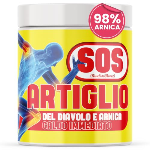 SOS Arnica e Artiglio del Diavolo Extra Forte 500ml Effetto Caldo Immediato, Crema Arnica e Artiglio del Diavolo Gel, Crema Riscaldante Massaggio Corpo, Made in Italy | Rimedi dei Monaci