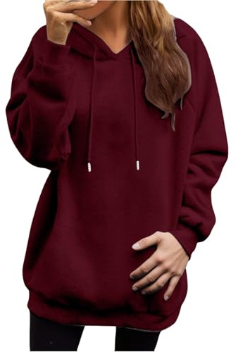 Générique Lång tröja för kvinnor i plusstorlek långärmad tröja chic | Huvtröja dam minimalistisk överdimensionerad jacka lätt kofta ledig kappa vinter varm komfort