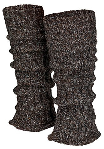 Piarini 1 Paar Grobstrick Stulpen Damen Bein - warme Winter Beinstulpen - One-Size Wolle Multicolour-braun