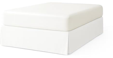 EasyCosy Cache Sommier ATENEA 90x200 Microfibre Volant 32 cm Blanc | Habille et protège le sommier avec des élastiques de maintien pour un ajustement parfait.