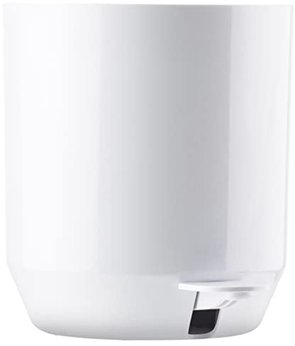 Zone Denmark Suii avfallsbehållare för badrum, kosmetikbehållare, pedalhink för badrum, diam. 24 cm, höjd 24 cm, 4 liter, vit