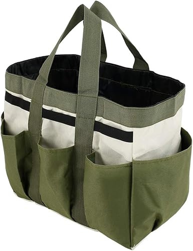 Garden Tool Bag Organizer Oxford Garden Tote Bag Heavy Duty Hand Tools Storage Tote Portable Gardening Tool Storage Organizer Bags Carrier Lawn Yard Bags Carrier with Pockets for Women Men