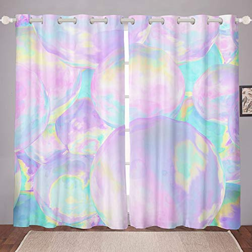 Loussiesd Tende per finestra per bambine,con bolle colorate,colore rosa brillante,per la camera da letto,per bambini,adolescenti,per la per la per la per la finestra