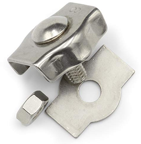 2 Stück SIMPLEX Drahtseilklemme M10 x 10 mm - Edelstahl V4A - (Größe und Menge wählbar!) - Klemme für Drahtseil Seilklemme Kabelklemme Drahtseil Klemme I DIOS24®
