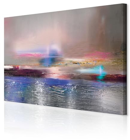 decomonkey Wandbilder Abstrakt 120x80 cm 1 Teilig Leinwandbilder Kunstdruck | Strukturleinwand, Holzkeilrahmen, Bild auf Leinwand, Wanddeko, Wohnzimmer, Wanddekoration, Modern, Landschaft, Kunst, Textur