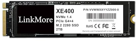 LinkMore XE400 2TB M.2 2280 PCIe Gen 4X4 NVMe 1.4 SSD interno, unità a stato solido, fino a 4800MB/s per Latop e PC…