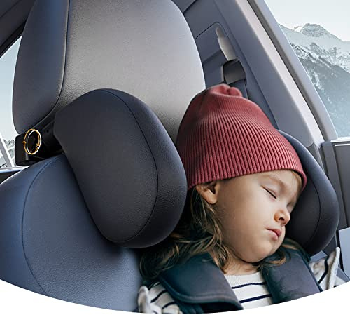 ZOKOE Poggiatesta per auto per bambini Installazione e rimozione rapida in 1 minuto Supporto per la testa morbido e traspirante Comfort di viaggio Comfort di sonno Cuscino laterale per adulti (nero)