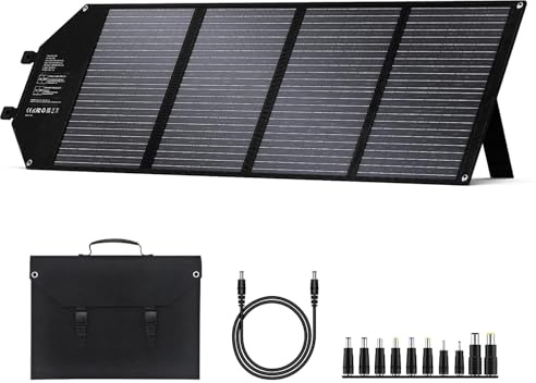 100W Portable Solar Panel for Power Station Generator iPhone Galaxy Tablets Foldable Solar Charger with USB QC 3.0/USB C/18V DC, IPX4 Waterproof Solar Panels for Camping