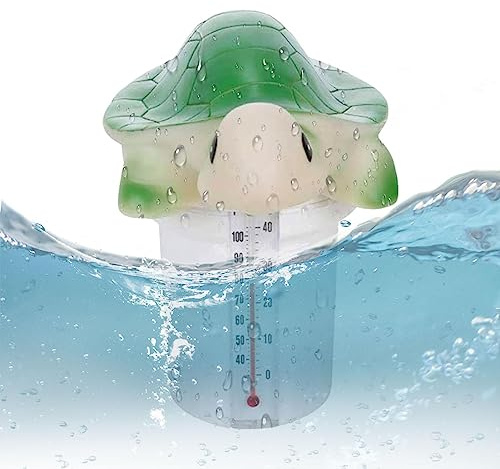 Eastuy Dosierschwimmer Pool, Chlor Dosierschwimmer Mit Thermometer, Schwimmender Chlorspender, Karikatur Schildkröte Chemie Spender Für Schwimmbad, Wasserpark, Planschbecken