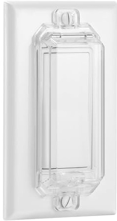 CLYMENE 2 Pack Light Switch Cover Guard, Child Proof Wall Switch Cover Keeps Lights or Switches from Being Accidentally Turned ON or OFF, Rocker Style (Clear)