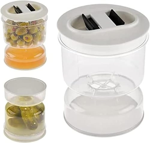 Youning Essiggurken Behälter Gurkenglas zum Umdrehen Pickle Jar mit Sieb Flip Pickle und Olive Sanduhr Container Umgedrehter Pickle Aufbewahrungshalter für Luftdichte Lebensmittelaufbewahrung (2)