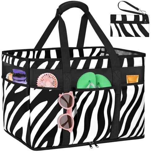 LUROON Strandtasche XXL Familie mit Reißverschluss, Badetasche Große Damen Faltbare Badetasche XXL Familie Leicht Beach Bag Schwimmbadtasche für Strand Pool Picknick Reisen 50 * 35 * 20cm