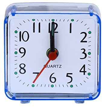 BaoFufc Mini Square Alarm Clock, Portable Alarm Clock, Portable Travel and Travel Bag for Outdoor Watches, Travel, Camping, Crafts, Digital Alarm Clock Radio, Blue