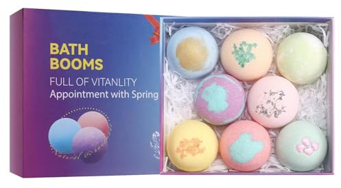 Bombes de douche pour femmes - Cadeaux d’anniversaire faits à la main pour la fête des mères | Coffret cadeau de bombes spa 8 pièces, cadeaux d’anniversaire faits à la main pour la fête