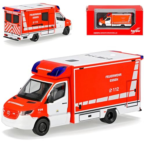 Mercedes-B Sprinter CS30 W907 W910 Transporter Koffer Aufbau RTW Feuerwehr Essen 3. Generation Ab 2018 H0 1/87 Herpa Modell Auto