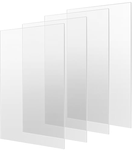 KEILEOHO 4 PCS a3 Acrylic Sheet, 3mm Clear Plastic Acrylic Board Panel for Painting Craft DIY, 420x297mm